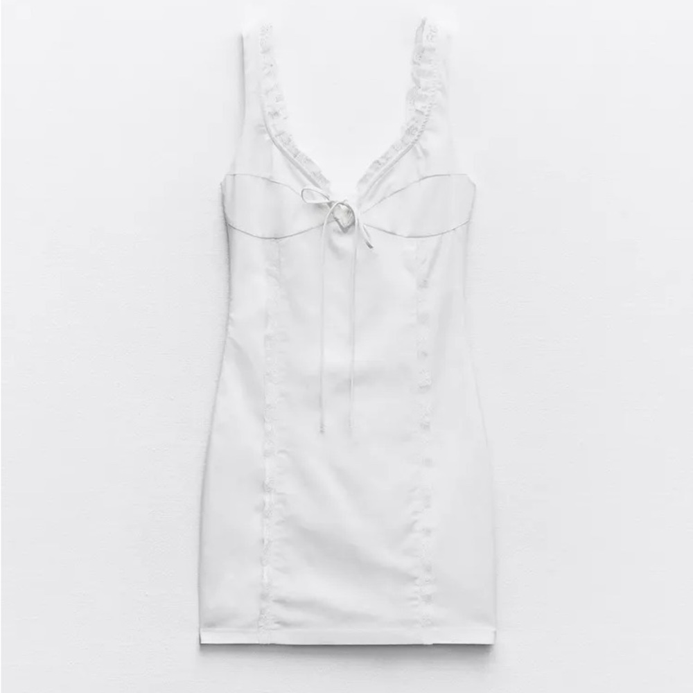 Zara Short lace white minidress NWT